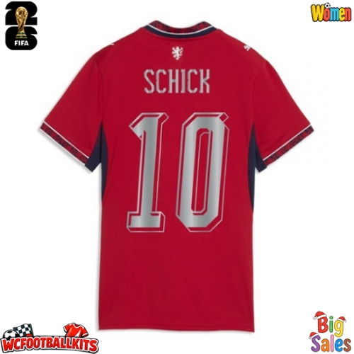 Czech Republic Patrik Schick #10 Replica Home Stadium Shirt for Women World Cup 2026 Short Sleeve